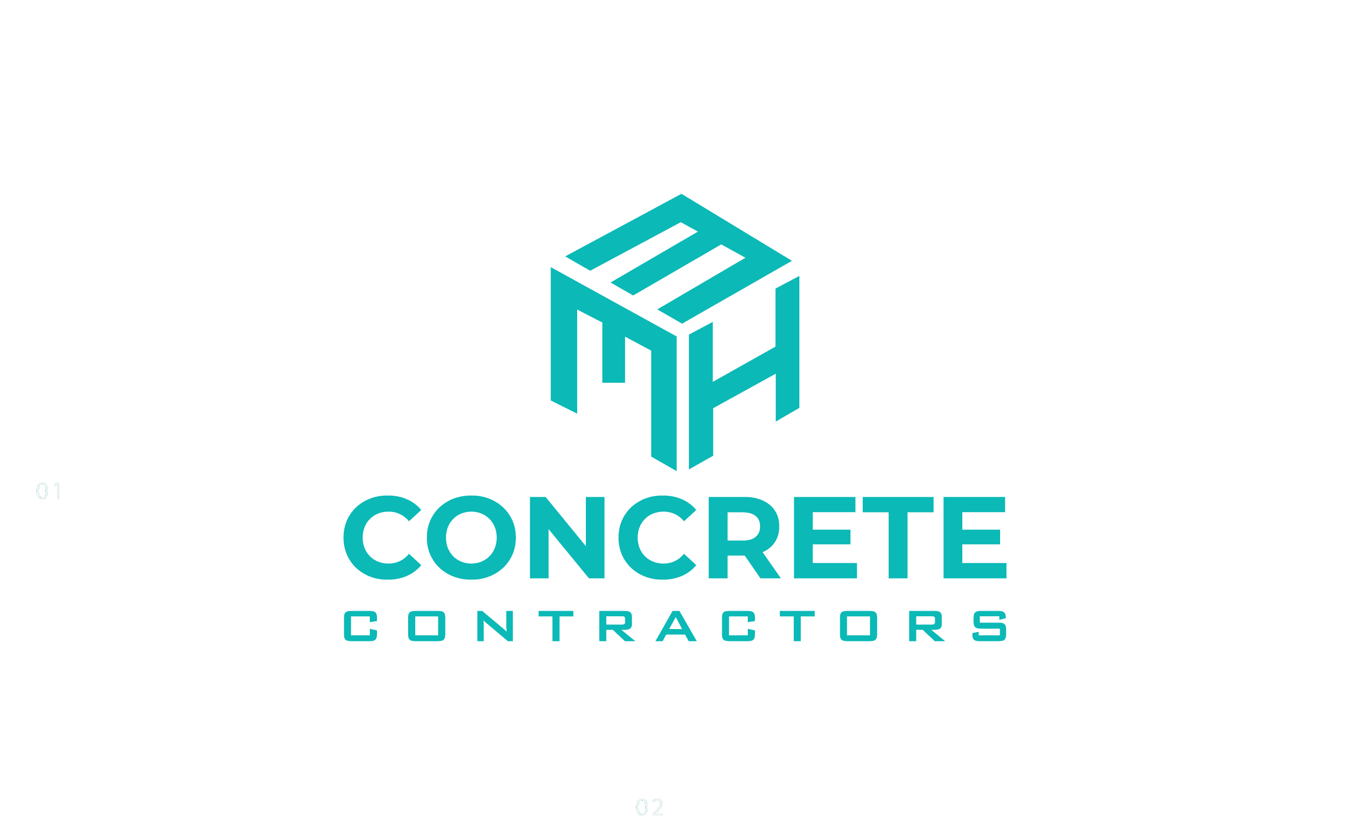 Blue concrete contractors logo design.