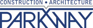 Parkway Construction Architecture logo on black background.